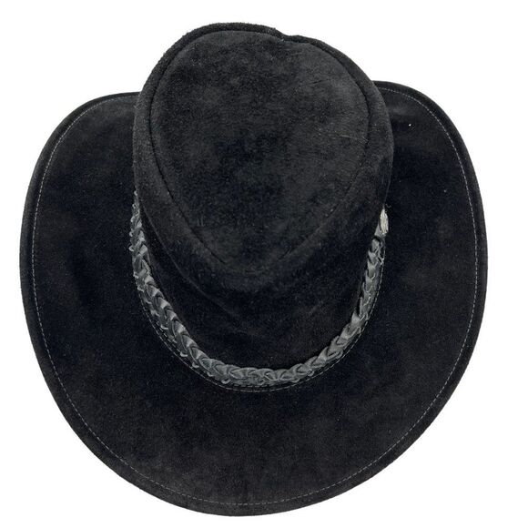 Kakadu Australia | Leather Black Hat with Braided Band Accent Size Large main image 8
